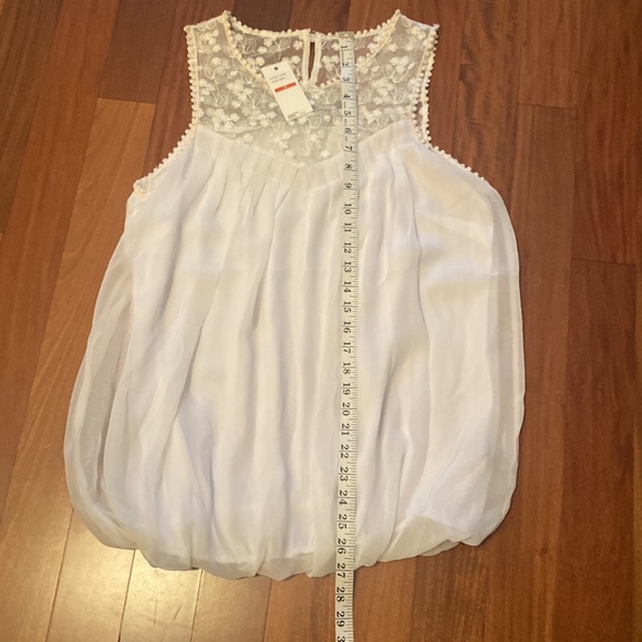 Kaktus NWT White Lined Lace Bubble Mini Dress - Sz M - Picture 14 of 14
